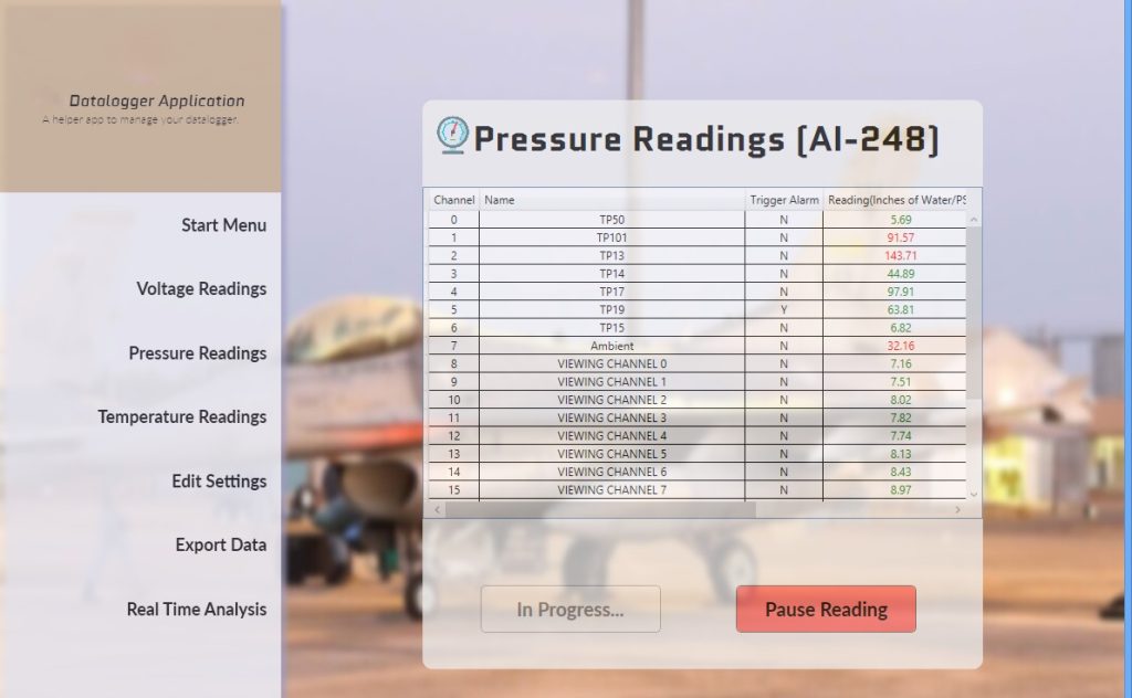 PowerDNA real-time pressure readings AI-248 data acquisition display